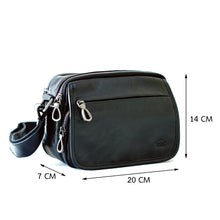 โหลดรูปภาพลงในเครื่องมือใช้ดูของ Gallery กระเป๋าหนังผู้ชาย/กระเป๋าหนังสะพายข้าง สีดำ รุ่น B-BK-1525