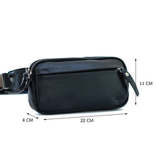 โหลดรูปภาพลงในเครื่องมือใช้ดูของ Gallery กระเป๋าหนังผู้ชาย/กระเป๋าหนังคาดอกผู้ชาย สีดำ รุ่น B-BK-8318