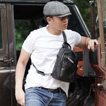 โหลดรูปภาพลงในเครื่องมือใช้ดูของ Gallery กระเป๋าหนังผู้ชาย /กระเป๋าหนังคาดอกผู้ชาย สีดำ รุ่น B-BK-2249