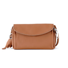 โหลดรูปภาพลงในเครื่องมือใช้ดูของ Gallery กระเป๋าหนังผู้หญิง /กระเป๋าหนังสะพายข้างผู้หญิง สีน้ำตาล รุ่น B-LBR-616 Mia