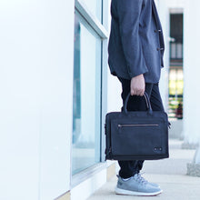 โหลดรูปภาพลงในเครื่องมือใช้ดูของ Gallery กระเป๋าเอกสารหนัง/กระเป๋าหนังใส่โน๊ตบุ๊ค รุ่น Hamilton (Black)