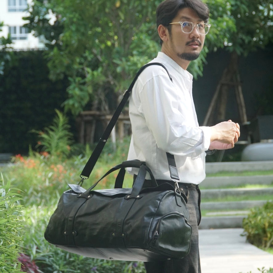 กระเป๋าหนังผู้ชาย/กระเป๋าหนังเดินทาง สีดำ รุ่น B-BK-8920