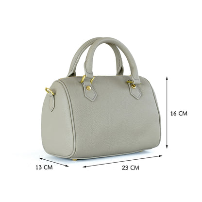กระเป๋าหนังผู้หญิง /กระเป๋าหนังสะพายข้างผู้หญิง สีเบจ รุ่น B-BEI-8182 (Juno)
