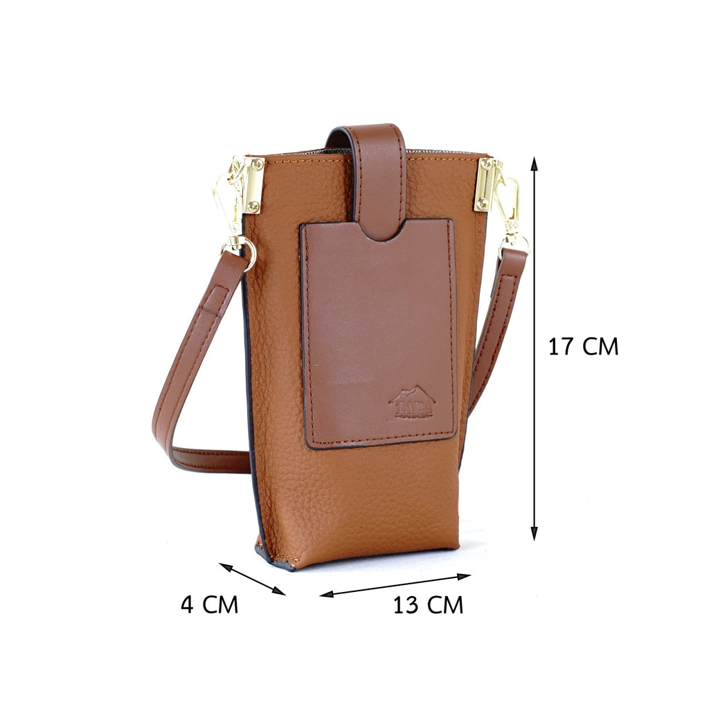 กระเป๋าหนังผู้หญิง /กระเป๋าหนังสะพายข้างผู้หญิง สีน้าตาล รุ่น B-LBR-8820 Lily