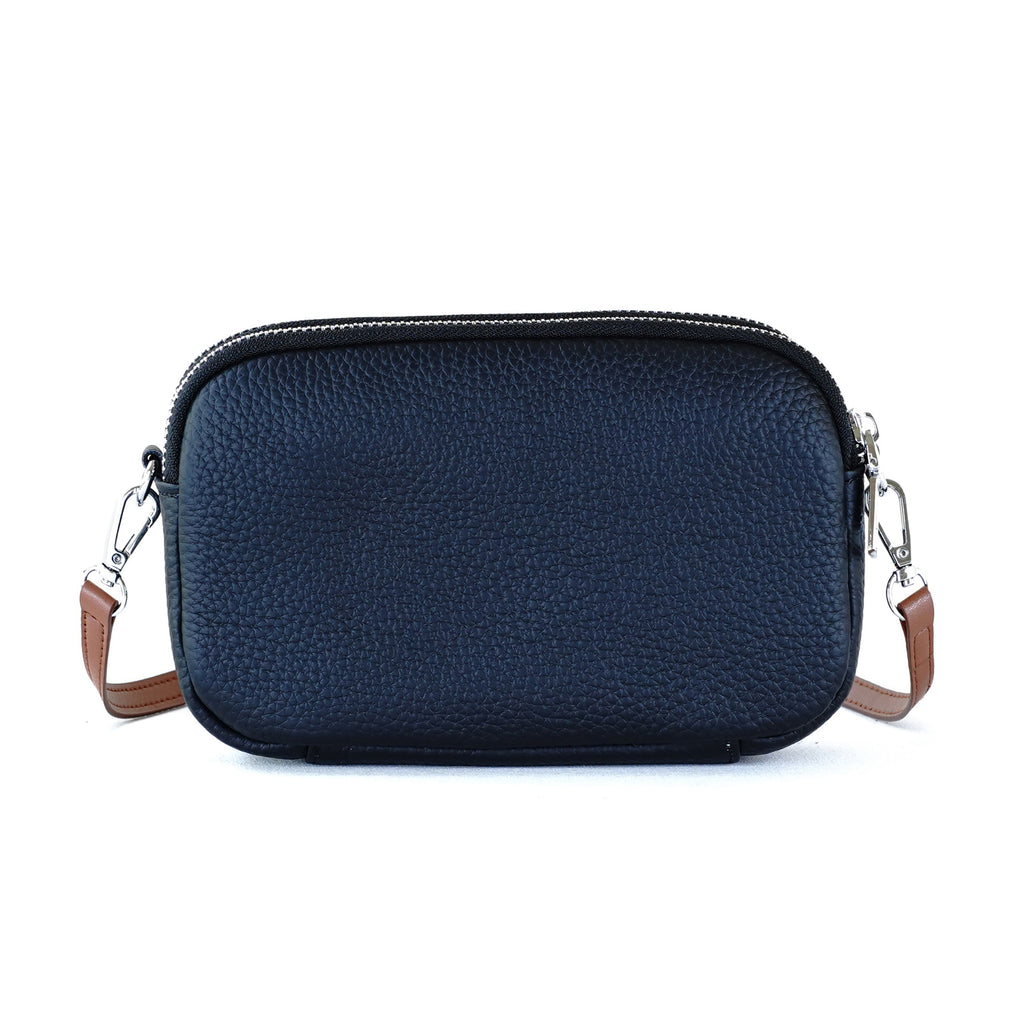 กระเป๋าหนังผู้หญิง /กระเป๋าหนังสะพายข้างผู้หญิง สีดำ รุ่น B-BK-125 Ava