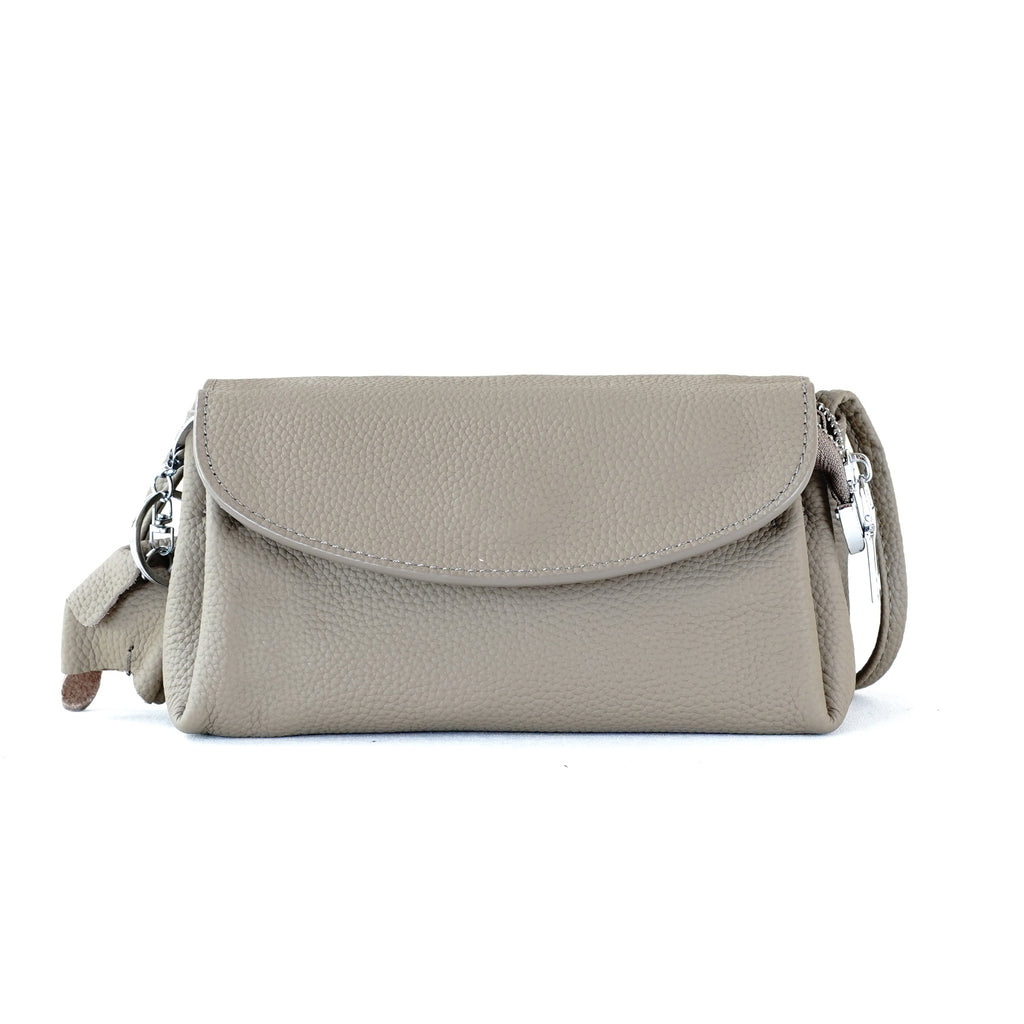 กระเป๋าหนังผู้หญิง /กระเป๋าหนังสะพายข้างผู้หญิง สีเบจ รุ่น B-BEI-616 Mia