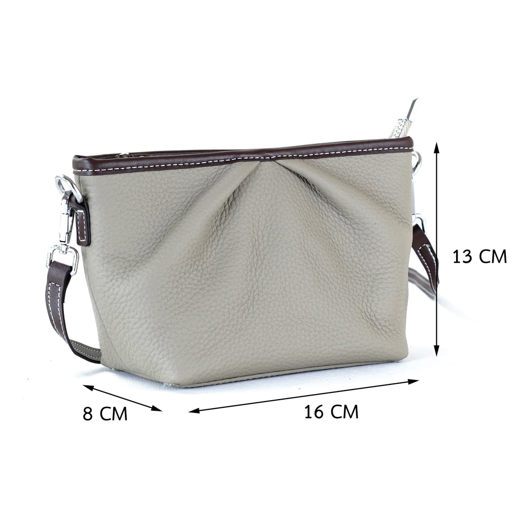 กระเป๋าหนังผู้หญิง /กระเป๋าหนังสะพายข้างผู้หญิง สีเบจ รุ่น B-BEI-8825 Stella