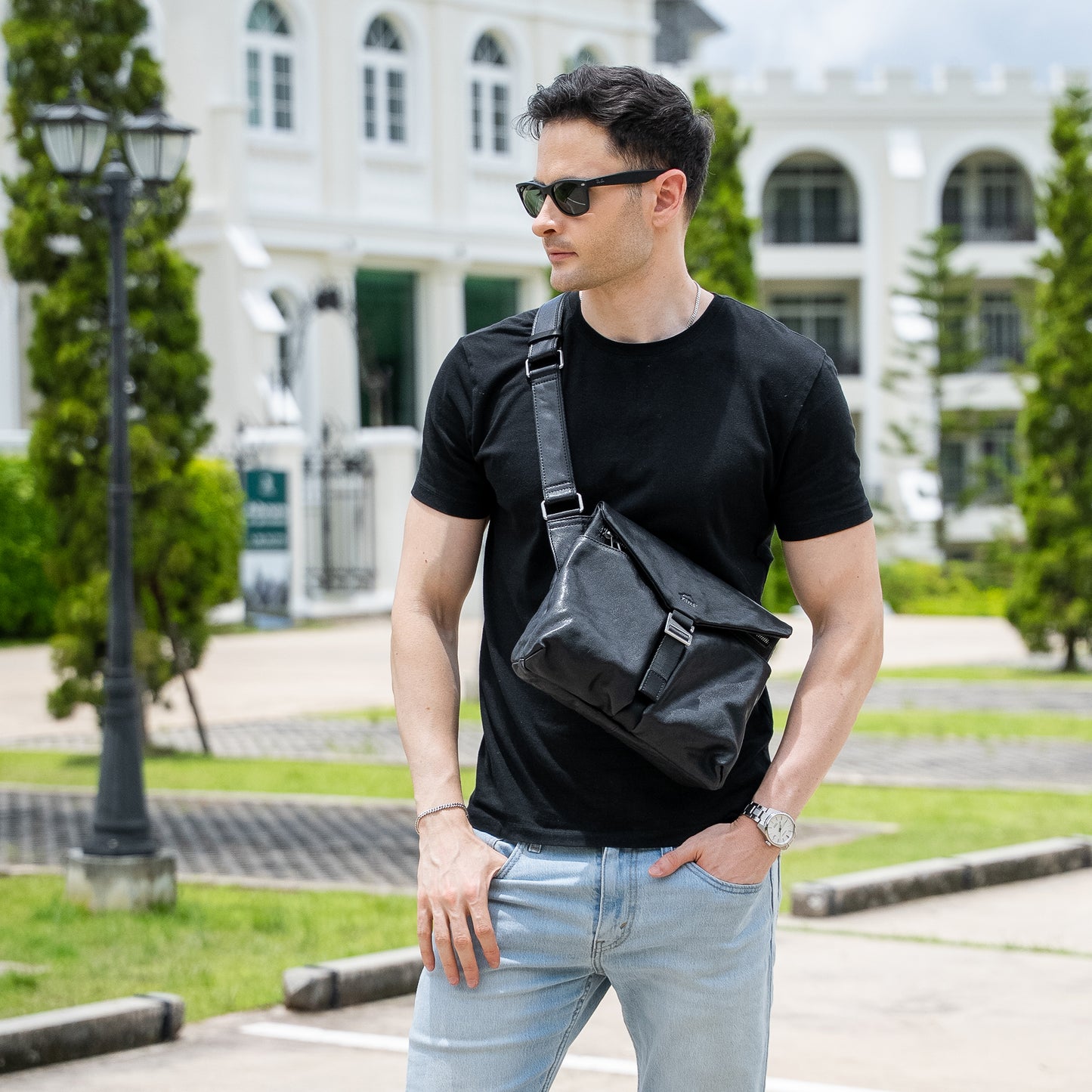 กระเป๋าหนังแท้ผู้ชาย  รุ่น B-8909