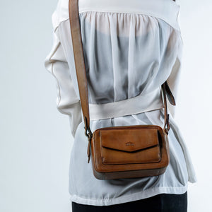 กระเป๋าหนังสะพายข้างผู้หญิง/กระเป๋าหนังแท้ผู้หญิง รุ่น Rosalind (B-LBR-1290)