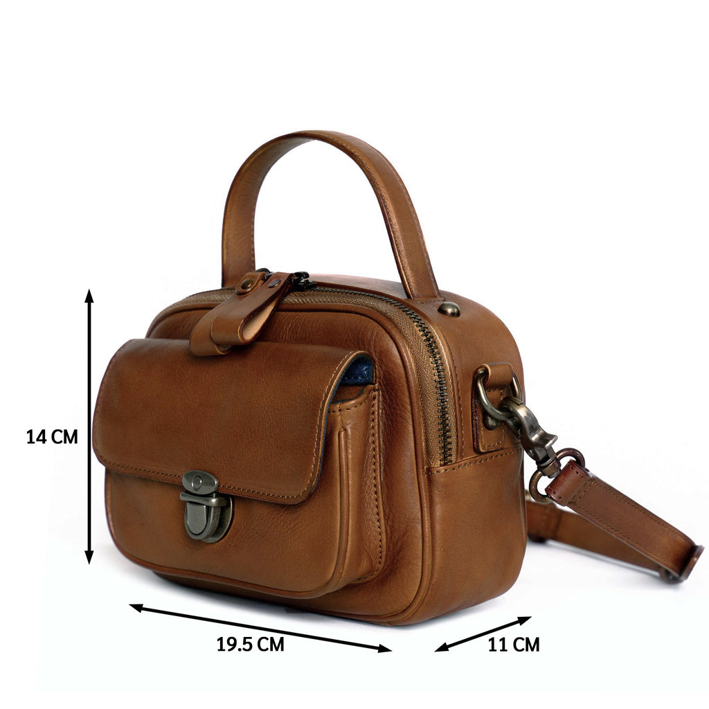 กระเป๋าหนังสะพายข้างผู้หญิง/กระเป๋าหนังแท้ผู้หญิง รุ่น Cleo B-LBR-1291