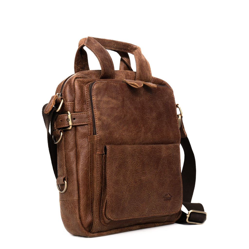 กระเป๋าหนังผู้ชาย/กระเป๋าหนังสะพายข้างผู้ชาย สีนํ้าตาล รุ่น B-LBR-1115