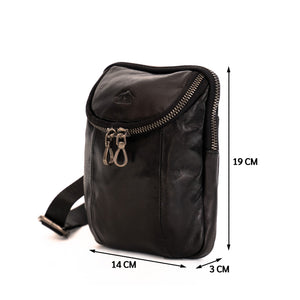 กระเป๋าหนังสะพายข้างผู้หญิง / กระเป๋าหนังแท้ผู้หญิง สีดำ รุ่น B-BK-1229
