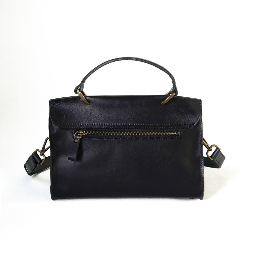 กระเป๋าหนังสะพายข้างผู้หญิง/กระเป๋าหนังแท้ผู้หญิง สีดำ รุ่น B-BK-1294