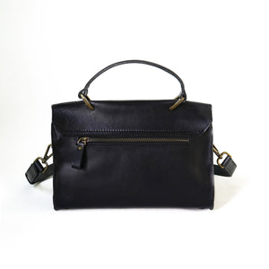 กระเป๋าหนังสะพายข้างผู้หญิง/กระเป๋าหนังแท้ผู้หญิง สีดำ รุ่น B-BK-1294