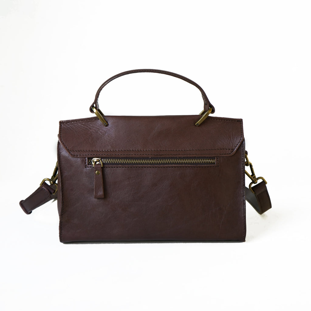 กระเป๋าหนังสะพายข้างผู้หญิง/กระเป๋าหนังแท้ผู้หญิง สีนํ้าตาล รุ่น B-CBR-1294