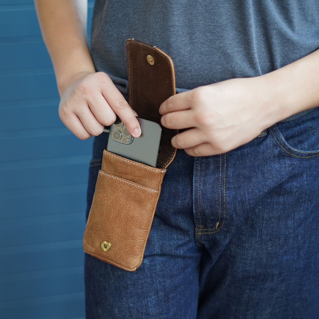 กระเป๋าหนังแท้ผู้ชาย/กระเป๋าโทรศัพท์หนังแท้ รุ่น B-LBR-1268