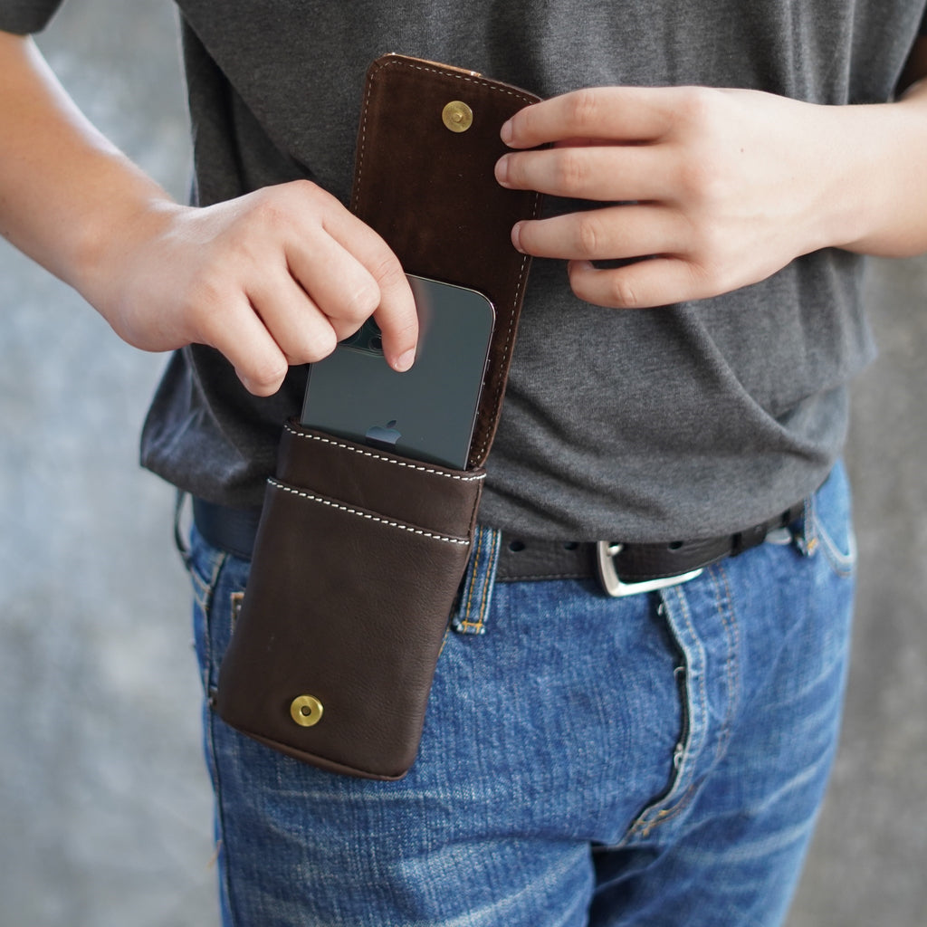 กระเป๋าหนังแท้ผู้ชาย/กระเป๋าโทรศัพท์หนังแท้ รุ่น B-DBR-1269