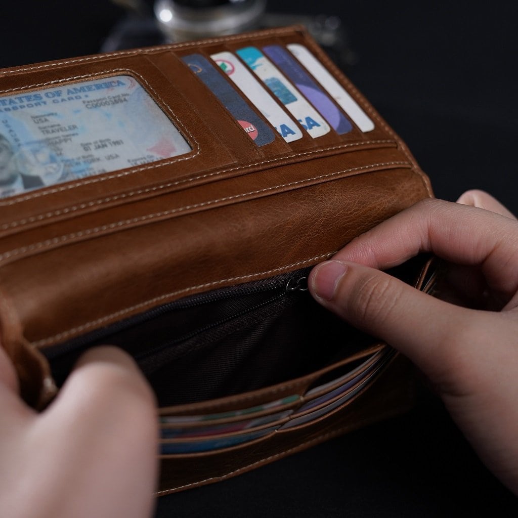 กระเป๋าสตางค์หนังแท้