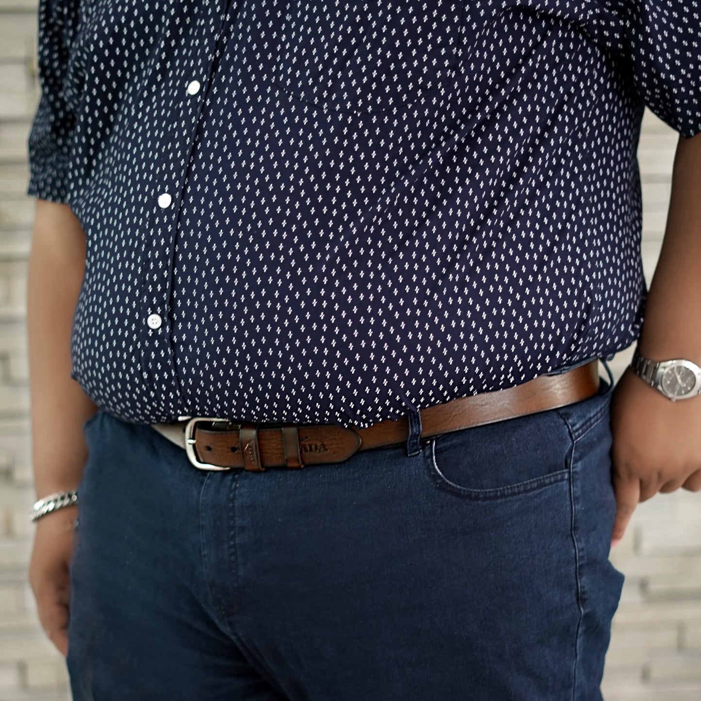 เข็มขัดหนังแท้ สำหรับผู้ชายตัวใหญ่ รุ่น BE-LBR-707L