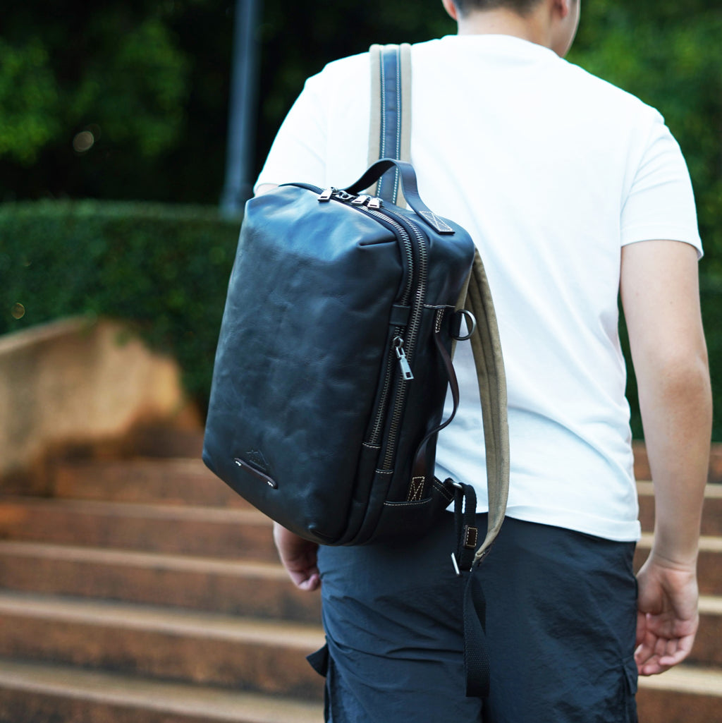 กระเป๋าเป้หนังแท้ รุ่น Columbus (ดำ) สินค้าใหม่ขายดี