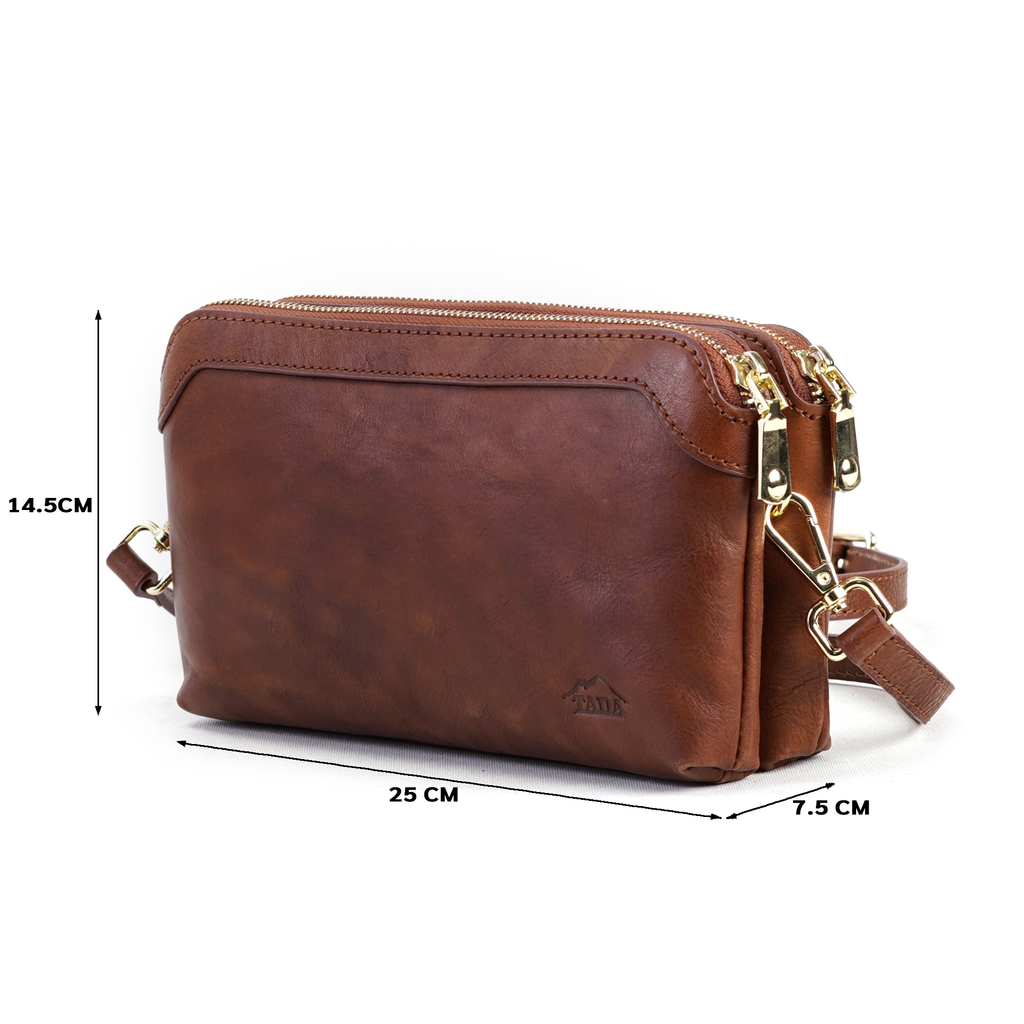 กระเป๋าหนังสะพายข้างผู้หญิง/กระเป๋าหนังแท้ผู้หญิง รุ่น Sarah สินค้าขายดีรุ่นยอดนิยม