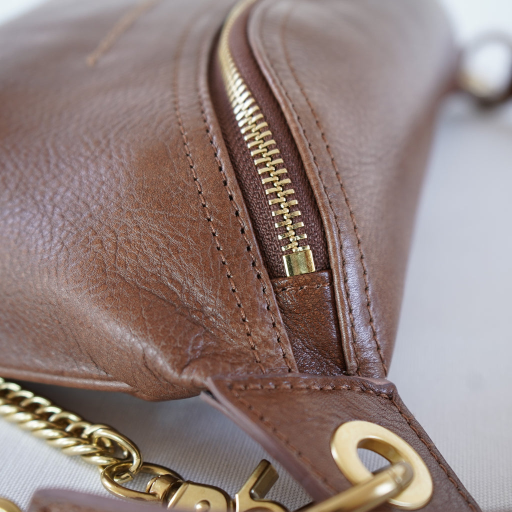 กระเป๋าหนังผู้หญิง /กระเป๋าหนังคาดอกผู้หญิง สีน้ำตาลรุ่น B-CBR-6094