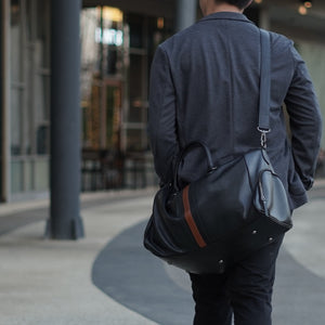 กระเป๋าหนังผู้ชาย /กระเป๋าหนังเดินทางผู้ชายสีดำ รุ่น B-BK-8919
