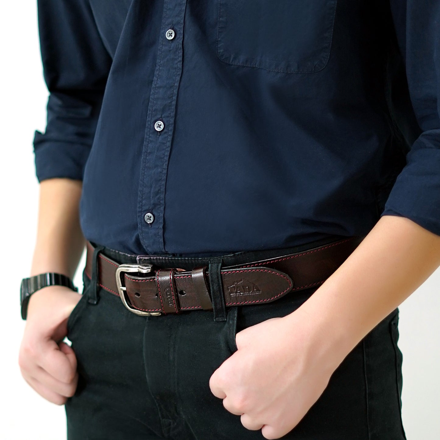 เข็มขัดหนังแท้ รุ่น BE-DBR-650-2