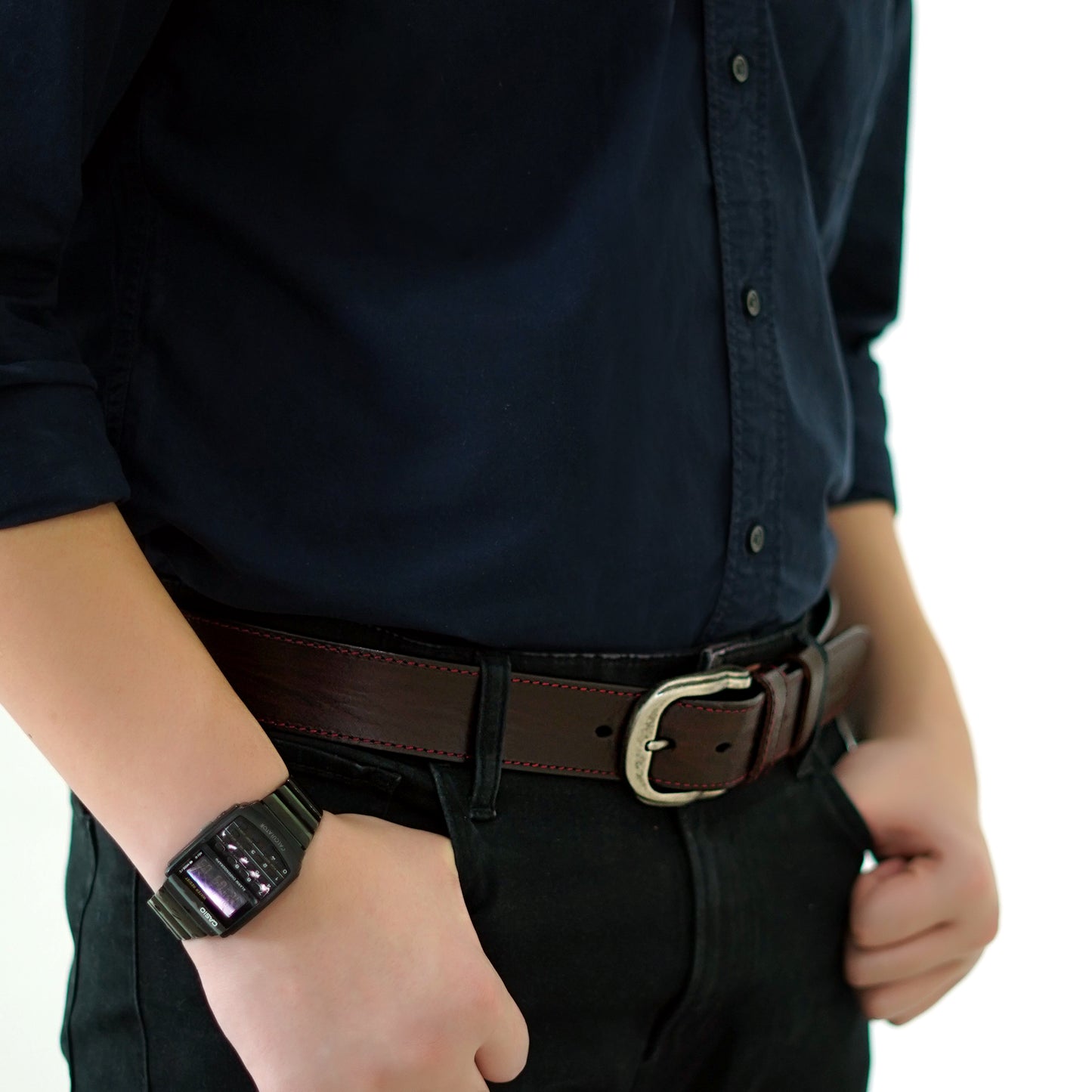 เข็มขัดหนังแท้ รุ่น BE-DBR-650-1