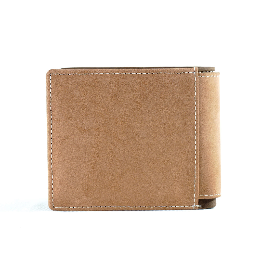 Mens Bifold Wallet | Genuine Top Grain Nubuck Leather | RFID Blocking | High Capacity with 13 Card slots (Light Brown)