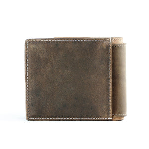 Mens Bifold Wallet | Genuine Top Grain Nubuck Leather | RFID Blocking | High Capacity with 13 Card slots