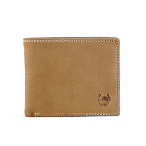 Mens Wallet Bifold | Genuine Top Grain Nubuck Leather | RFID Blocking | High Capacity with 8 Card slots