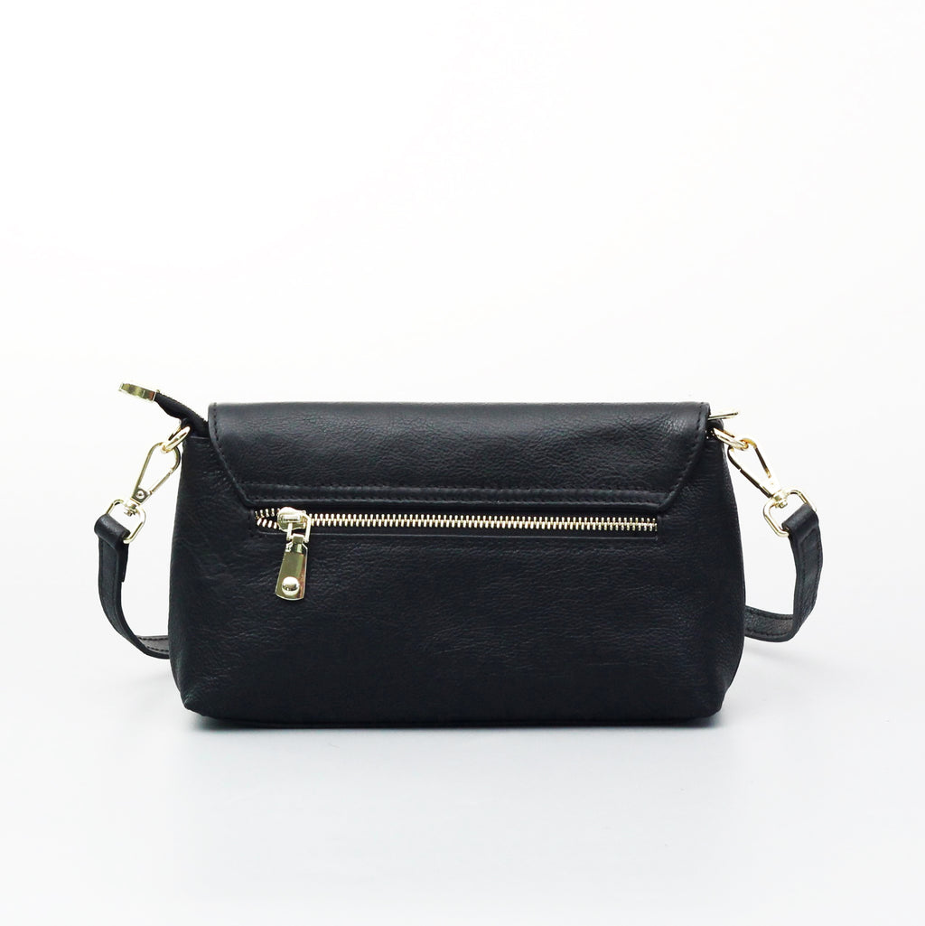 กระเป๋าหนังสะพายข้างผู้หญิง/กระเป๋าหนังแท้ผู้หญิง รุ่น Diana (ดำ)