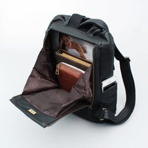 กระเป๋าเป้หนังแท้ ผู้หญิง รุ่น Rosa (B-BK-241) สีดำ